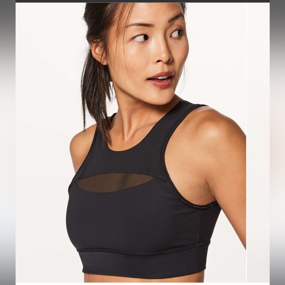Lululemon Run The Day Bra Black Sports Bra Top Size 4